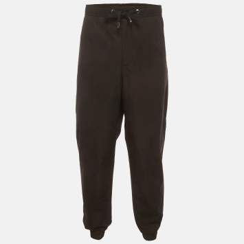 Pre Owned Dolce & Gabbana Black Cotton Drawstring Joggers 4XL 
