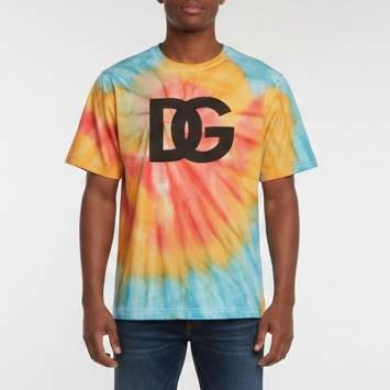 Pre Owned Dolce & Gabbana Multicolor Tie-Dye Printed Crewneck T-Shirt L 