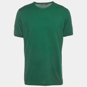 Pre Owned Dolce & Gabbana Green Jersey Crewneck T-Shirt XXL
