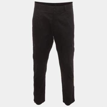 Pre Owned Dolce & Gabbana Black Cotton Cargo Trousers XXL