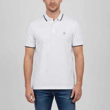 Pre Owned Dolce & Gabbana White Cotton Pique Embroidered Logo Polo T-Shirt XXL 