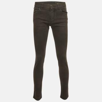 Pre Owned Dolce & Gabbana Black Denim Faded Slim Fit Jeans M/Waist 32"