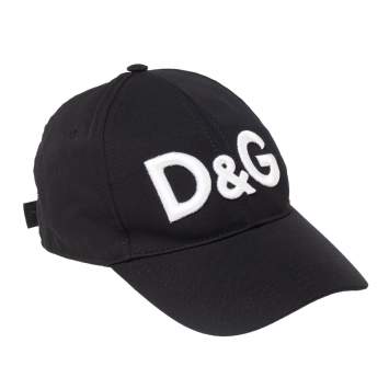 Pre Owned Dolce & Gabbana Black Logo Embroidered Cotton Baseball Cap (57)