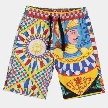 Pre Owned Dolce & Gabbana Multicolour Print Cotton Shorts Size 4