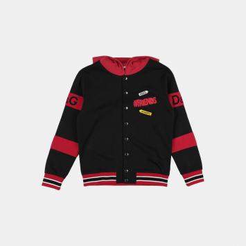 Pre Owned Dolce & Gabbana Navy Blue/Red Cotton Buttoned Hoodie Size 5Y