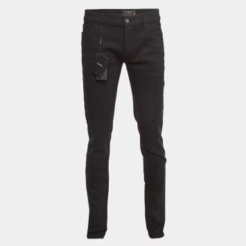 Pre Owned Dolce & Gabbana Black Denim Stretch Jeans XL Waist 36"