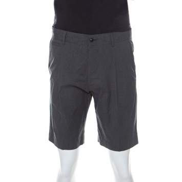 Pre Owned Dolce & Gabbana Grey Pin Striped Cotton Shorts S