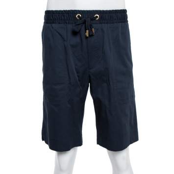 Pre Owned Dolce & Gabbana Midnight Blue Cotton Shorts XXL