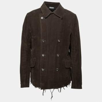 Pre Owned Dolce & Gabbana Dark Brown Cotton Double Breasted Jacket XL