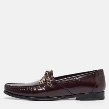 Pre Owned Dolce & Gabbana Brown Leather Slip On Loafers Size 46