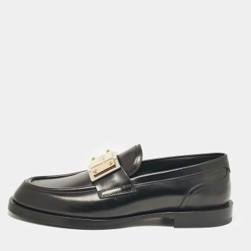 Pre Owned Dolce & Gabbana Black Leather Brushed Loafers Size 43