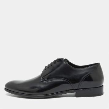 Pre Owned Dolce & Gabbana Black Leather Lace Up Derby Size 42.5