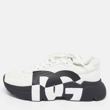 Pre Owned حذاء رياضي دولتشي أند غابانا داي ماستر منخفض جلد أبيض/أسود مقاس 41