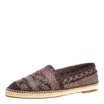 Pre Owned Dolce & Gabbana Bicolor Braided Leather Espadrilles Size 45