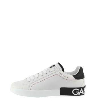 Pre Owned Dolce & Gabbana Black/White Portofino Sneakers Size EU 43.5