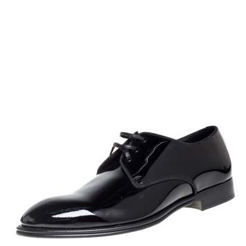 Pre Owned Dolce & Gabbana Black Patent Leather Derby Size 41