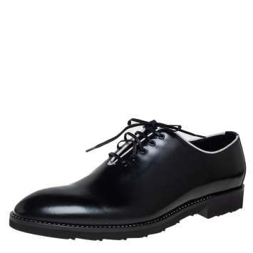 Pre Owned Dolce & Gabbana Black Leather Lace Up Derby Size 45