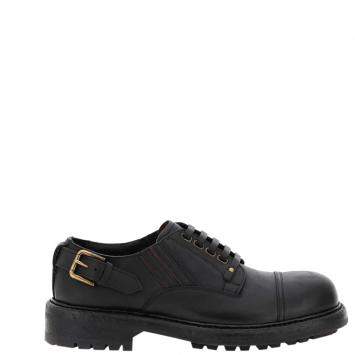 Pre Owned Dolce & Gabbana Black Cowhide Bernini Slip-On Shoes Size IT 41