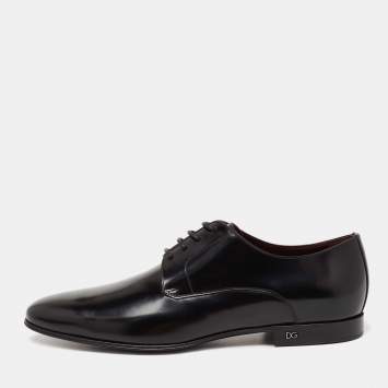 Pre Owned Dolce & Gabbana Black Patent Leather Lace-Up Derby Size 41