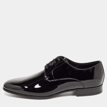 Pre Owned Dolce & Gabbana Black Patent Leather Derby Size 40.5