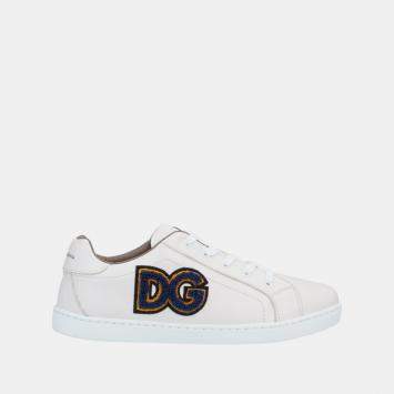 Pre Owned Dolce & Gabbana Leather Low Top Sneakers 33