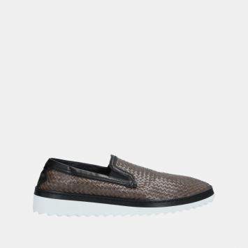 Pre Owned Dolce & Gabbana Woven Leather Loafers 44