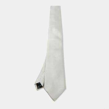Dolce & Gabbana Silver Silk Skinny Tie