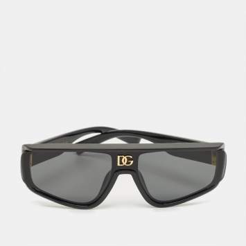 Pre Owned Dolce & Gabbana Black DG6177 Shield Sunglasses