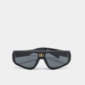 مملوكة مسبقًا Dolce & Gabbana Black DG6177 Shield Sunglasses