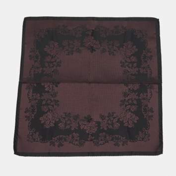 Pre Owned Dolce & Gabbana Burgundy/Black Jacquard Pocket Square