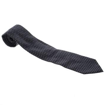 Pre Owned Dolce & Gabbana Black Patterned Silk Jacquard Traditional Tie