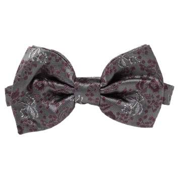 Pre Owned Dolce & Gabbana Grey Floral Silk Jacquard Bow Tie