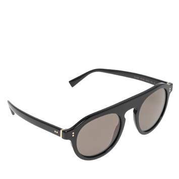 Pre Owned Dolce & Gabbana Black DG4306 Round Sunglasses