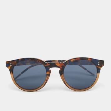 Pre Owned Dolce & Gabbana Havana/Blue DG4329-F Round Sunglasses