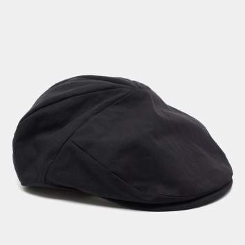 Pre Owned Dolce & Gabbana Black Newsboy Hat Size 57