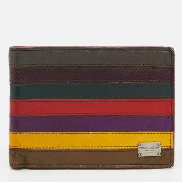 Pre Owned Dolce & Gabbana Multicolor Leather Bifold Wallet