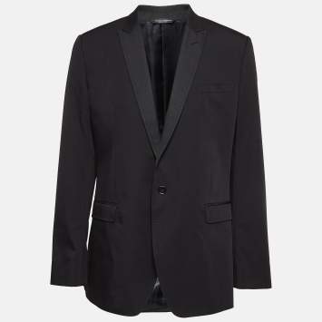 Pre Owned Dolce & Gabbana Black Wool Single Breasted Martini Blazer XXXL