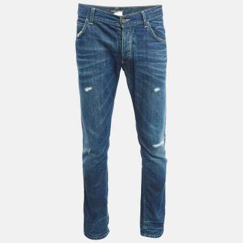 Pre Owned Dolce & Gabbana Blue Washed Denim Jeans S Waist 34"