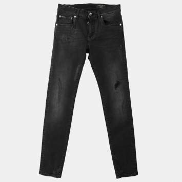 Pre Owned Dolce & Gabbana Black Cotton Ripped Skinny Jeans S