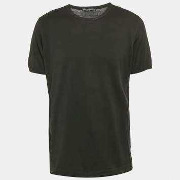 Pre Owned Dolce & Gabbana Black Jersey Crew Neck T-Shirt XL