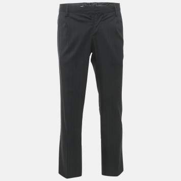 Pre Owned Dolce & Gabbana Black Wool Blend Pants L