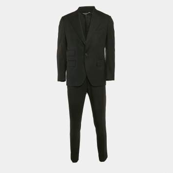 Pre Owned Dolce & Gabbana Black Wool Tailored Suit M
