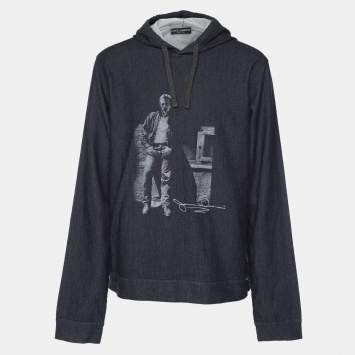 Pre Owned Dolce & Gabbana Blue Cotton James Dean Sweatshirt XXXL