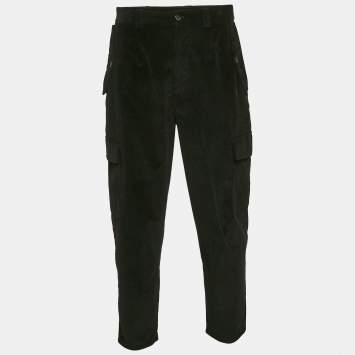Pre Owned Dolce & Gabbana Black Corduroy Cargo Pants M