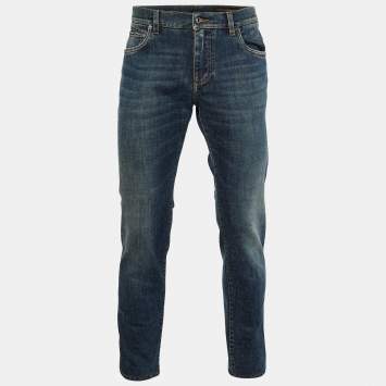 Pre Owned Dolce & Gabbana Blue Denim Slim Fit Jeans L Waist 36" 