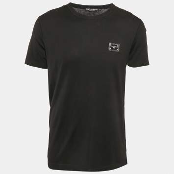 Dolce & Gabbana Black Cotton Crew Neck T-Shirt L
