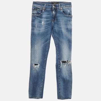 Dolce & Gabbana Blue Distressed Denim Classic Jeans S