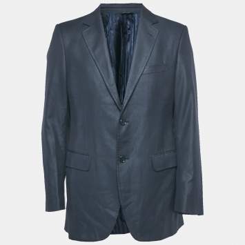 Dolce & Gabbana Navy Blue Wool Blend Single Breasted Blazer M