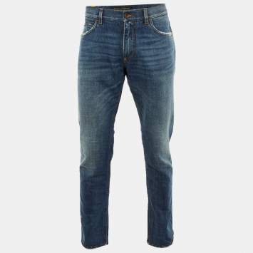 مملوكة مسبقًا Dolce & Gabbana Blue Denim Regular Fit Pants M