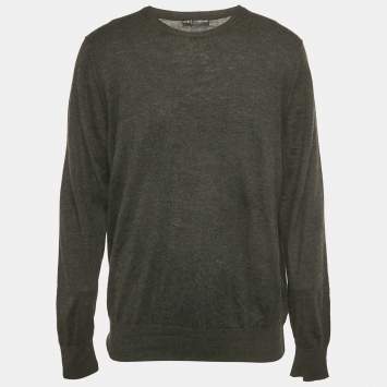 مملوكة مسبقًا Dolce & Gabbana Grey Knit Crewneck Sweater M